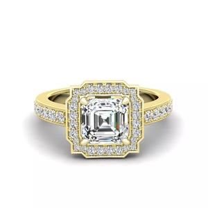 Engagement Diamond Halo ring ascher