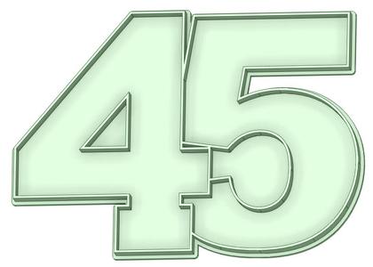 Number 45 shared 1 - 75mm cookie cutter