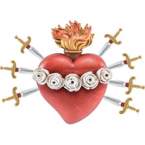 Heart with 7 daggers of the Virgin Mary. Virgin Dolorosa seven sorrows 7 swords, 7 sorrows