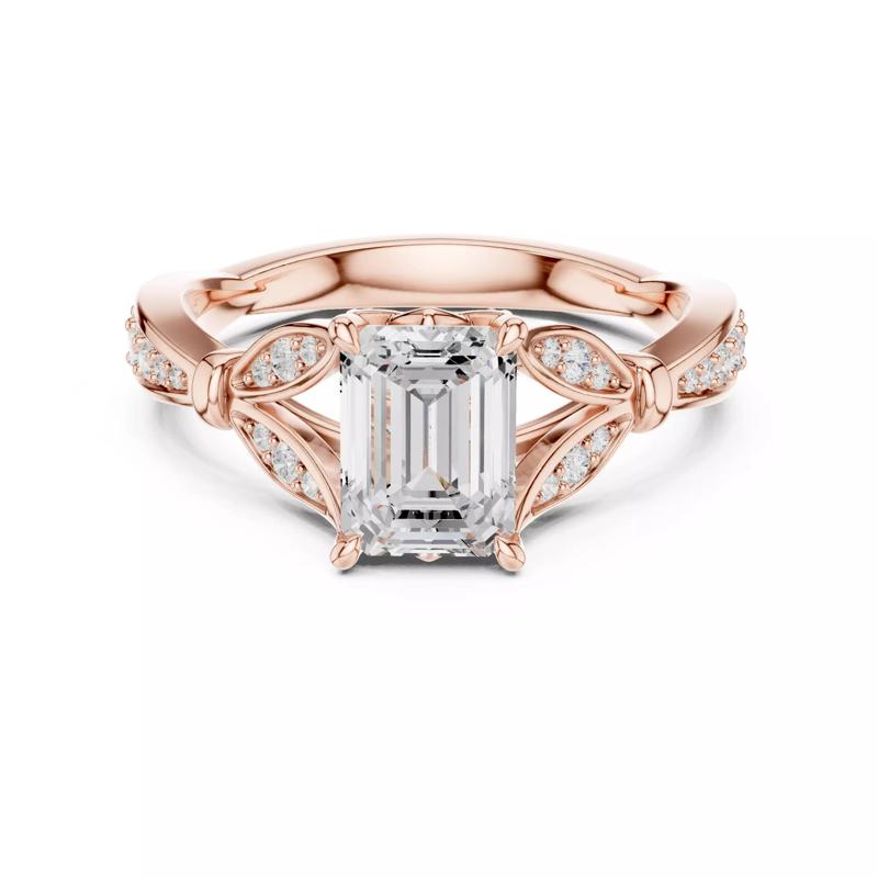 Split Shank Emerald Cut Engagement Wedding Ring 3DM STL Video