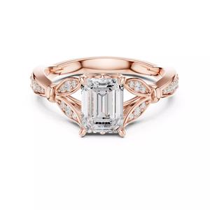 Split Shank Emerald Cut Engagement Wedding Ring 3DM STL Video