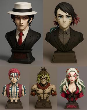Demon Slayer Upper Moon Bust Collection