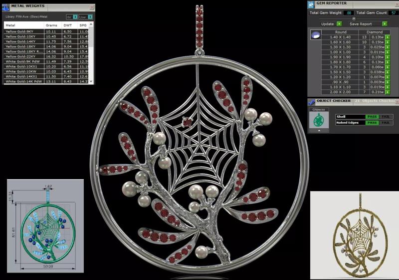Plaque Spiderweb with Mistletoe Flowers pp0062