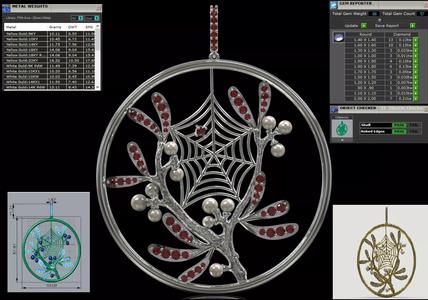 Plaque Spiderweb with Mistletoe Flowers pp0062