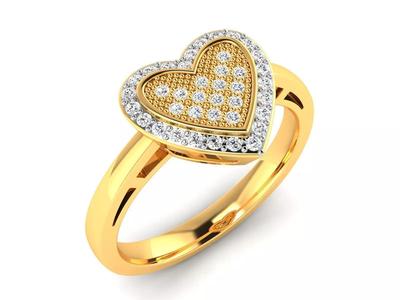 Women Solitaire Heart Ring full 3dm stl obj fbx Render Details