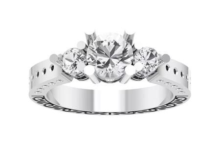 Women Wedding Engagement Three Stone Ring