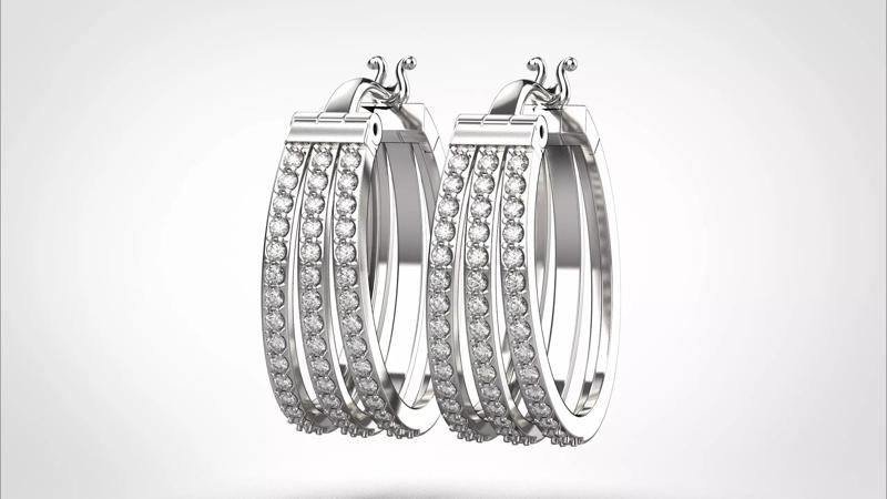 Dangle Earring stl obj 3D print model ER015 3D print model