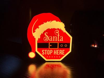 Santa Stop Here Lightbox