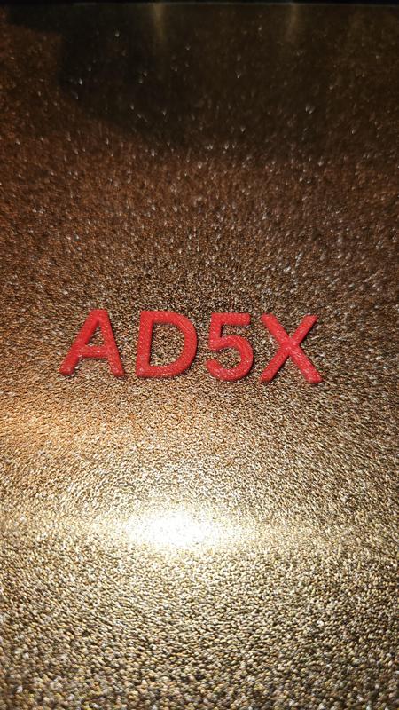 FlashForge AD5X - letters and number
