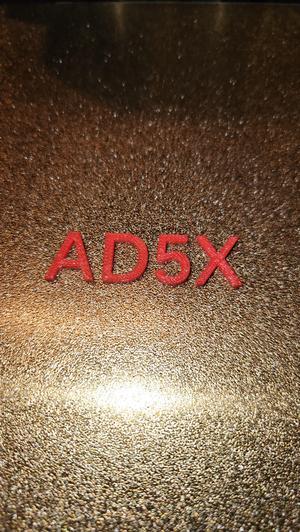 FlashForge AD5X - letters and number