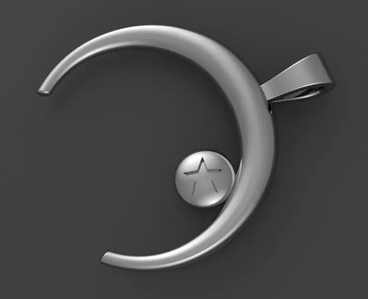 crescent and star  pendant