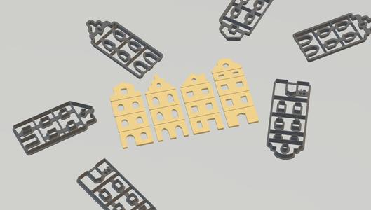 Hanseatic city house cookie cutter set (modular)