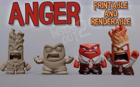 Anger from Inside Out Printable and Renderable