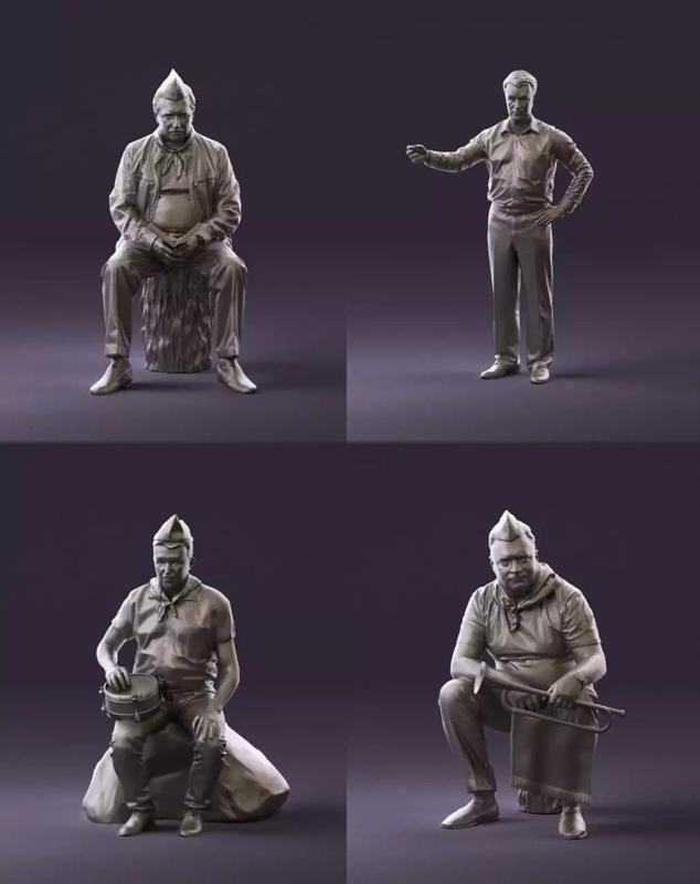 0955 old people shook ussr pioneer youth 3D Print Ready