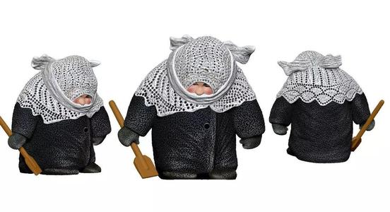 001361 girl in soviet close back and white coat