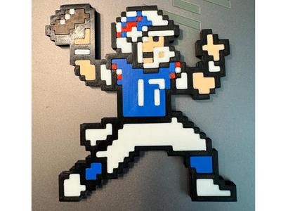 Buffalo Bills Josh Allen Pixel Art JA 17