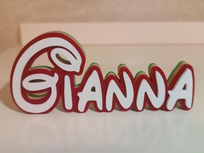 Disney Name Sign Gianna Kid Room Wall Decor Tag 