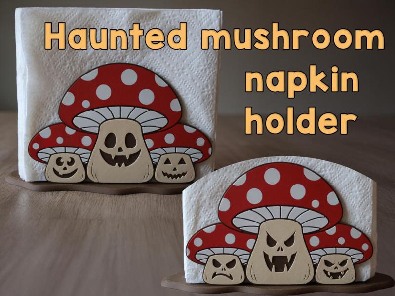 Haunted mushroom napkin holder