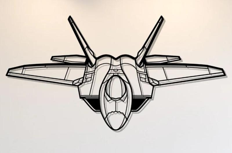 F-22 Raptor Angle Wall Art