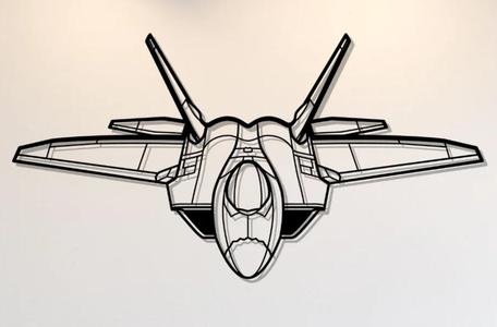 F-22 Raptor Angle Wall Art