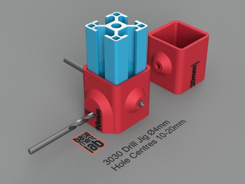 3030 Drill Jig Drill Guide Ø4 10-20mm Hole Centers