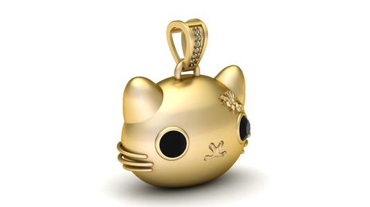Hello Kitty Inspired Cat Pendant 3D Printable Model