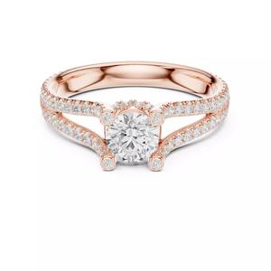 U-Shape Hidden Halo Round Cut Diamond Wedding Ring 3DM STL Video