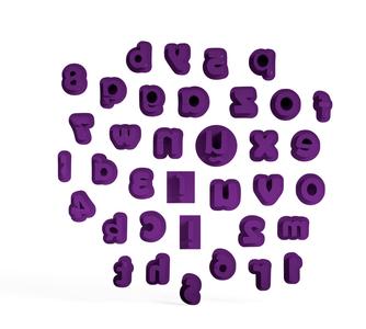Stamps 1cm letters and numbers