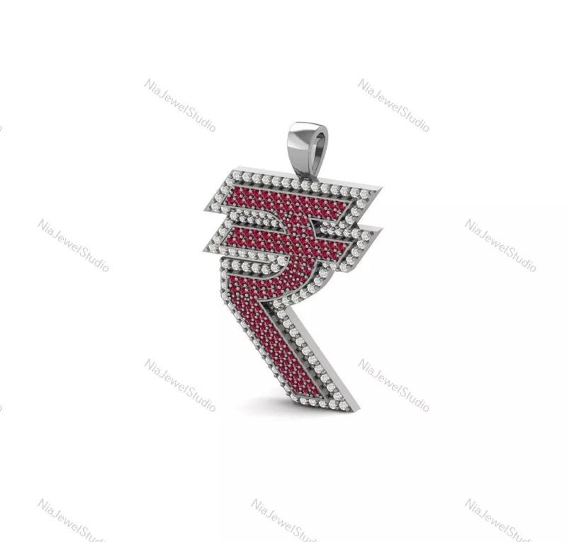 Indian Rupee Symbol Pendant-3D Jewelry Model