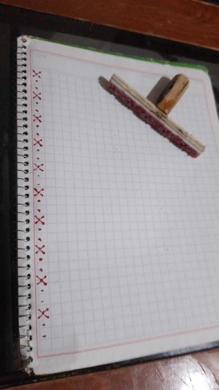 Stamp for notebook margins