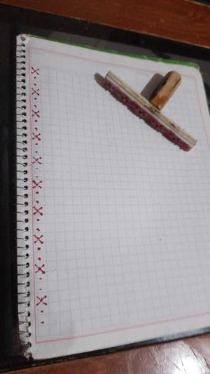 Stamp for notebook margins