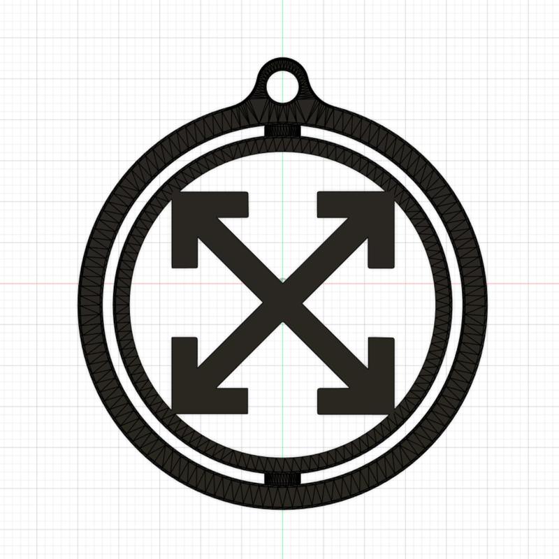 Off White rotating key ring
