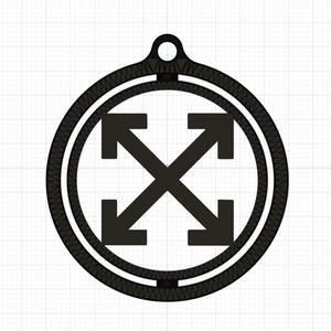 Off White rotating key ring