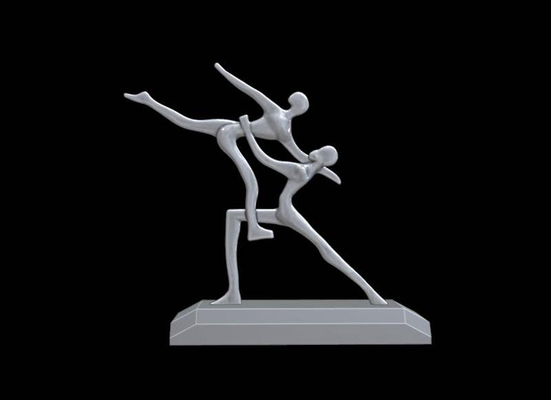 Abstract Duo in Aerial Harmony – I459 Gift Bust Figure Unique & Detailed 3D Print Model