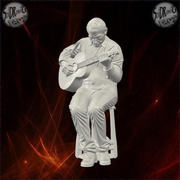 Man Playing Acoustic Guitar – SoliDRawinGs SG982