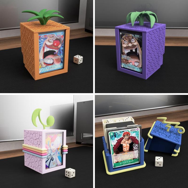 One Piece Deckbox Devil Fruit Pack: Holds mini snap - Display Window - 3mf