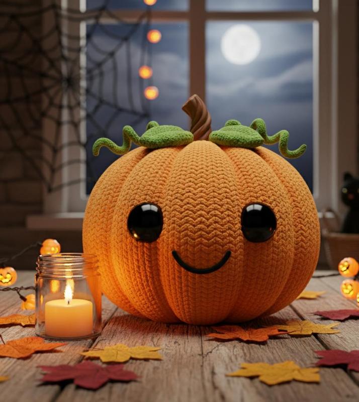 Cute Chibi Pumpkin for Halloween & Decor | Knitted Style 3D Model