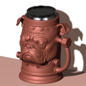 Halloween Frankenstein Bulldog Can Holder – 3D Printable Monster Dog Mug STL