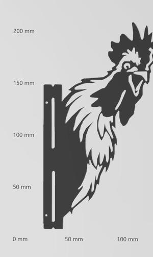 Wandtattoo Hahn schaut um die Ecke