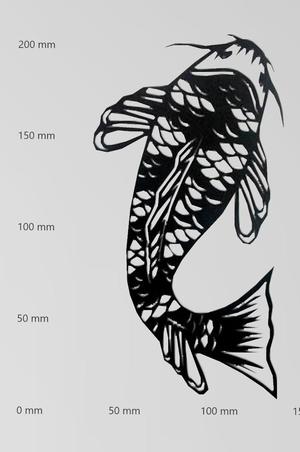Wandtattoo chinesischer Koi Karpfen