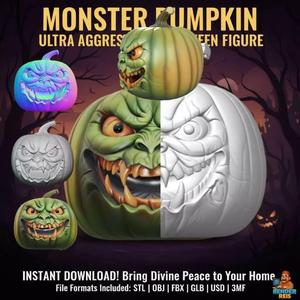 Monster Pumpkin  Ultra Aggressive Halloween Figure