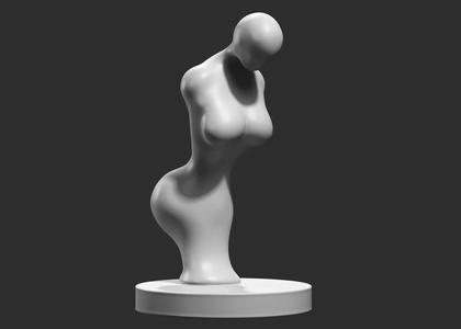female modern sculpture 3D print model 104