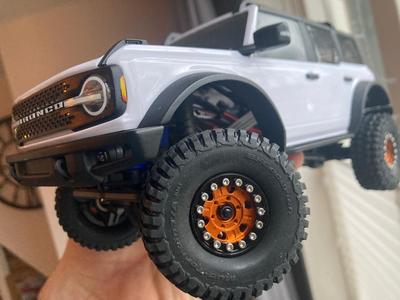 TRX4M stock tire mounting ring for aftermarked 1" rims