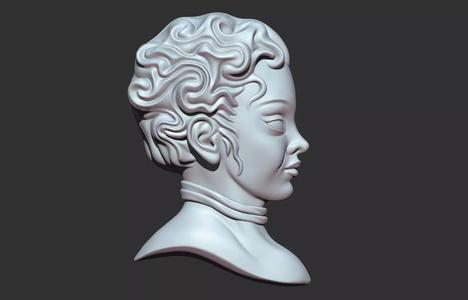 French girl face for 3D print