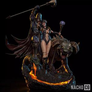 Fan Art - The BAD GUYS Skeletor Evil-lyn and Panthor - Diorama