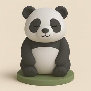 Cute Panda - Minimalist 3D Printable Animal Figurine