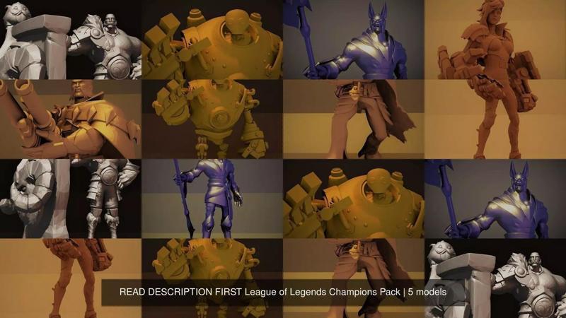 READ DESCRIPTION FIRST League of Legends Champions Pack 3D Model Collection