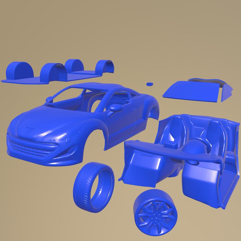 Peugeot 308 RCZ 2011 PRINTABLE CAR IN SEPARATE PARTS