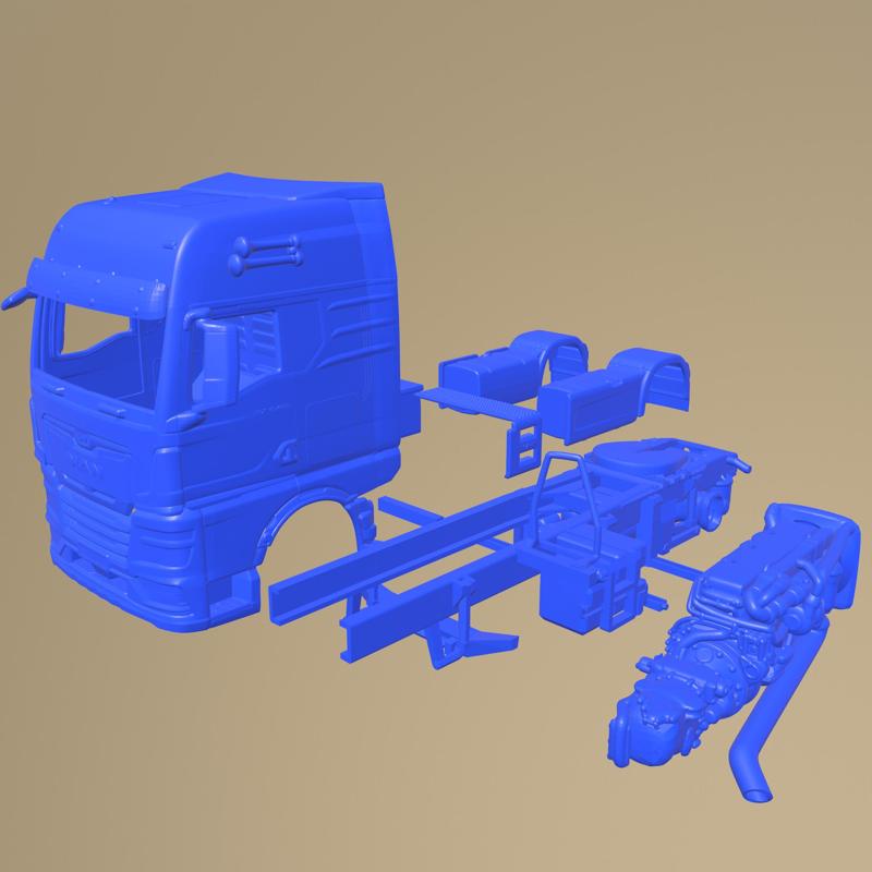MAN TGX 2020 PRINTABLE TRUCK BODY  IN SEPARATE PARTS