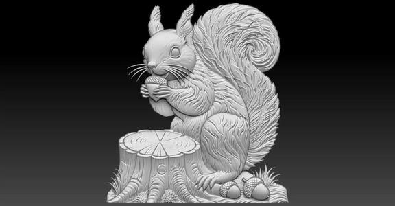 1 squirrel CNC Relief Model